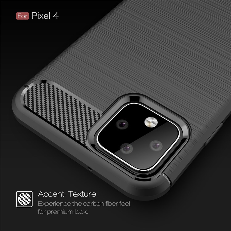 Carbon Fibre Brushed TPU Case for Google Pixel 4 - Black-5