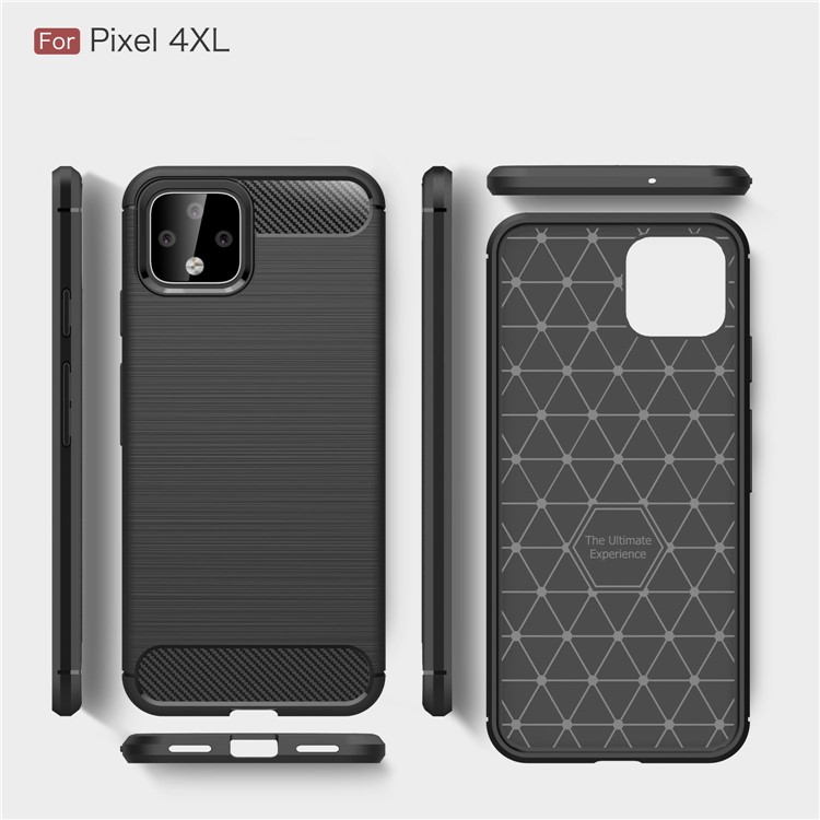 Carbon Fibre Brushed TPU Case for Google Pixel 4 XL - Black-1