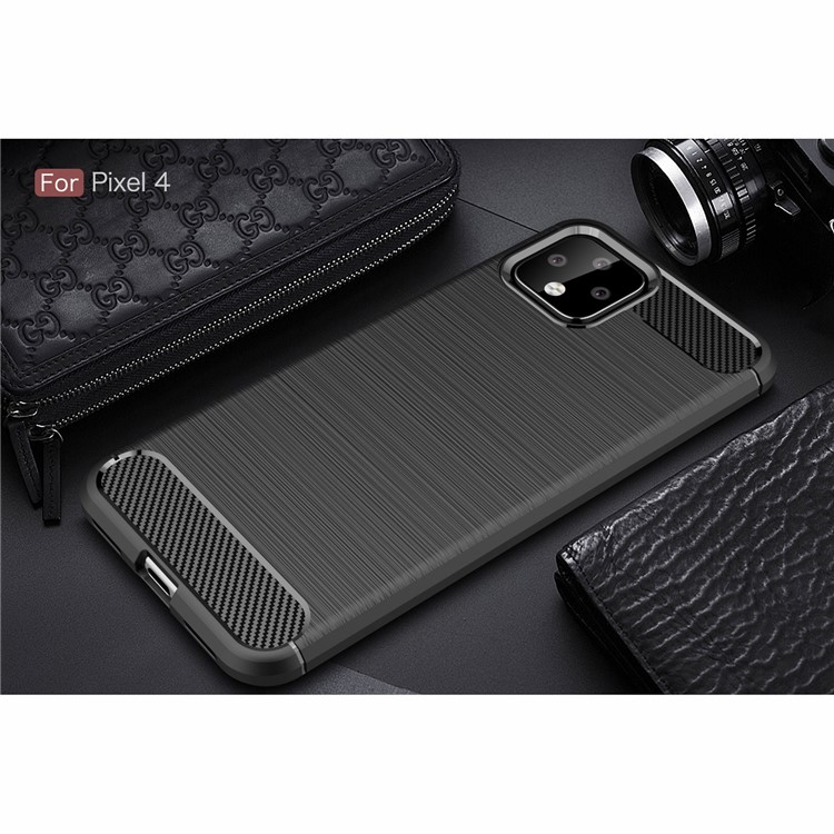 Carbon Fibre Brushed TPU Case for Google Pixel 4 XL - Black-11