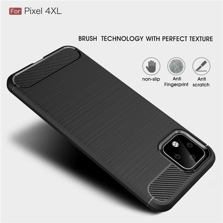 Carbon Fibre Brushed TPU Case for Google Pixel 4 XL - Black-4