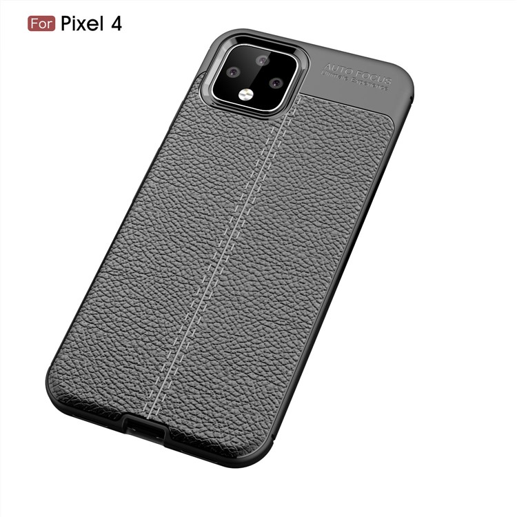 Litchi Texture TPU copertura Posteriore Per Google Pixel 4 - Nero-12