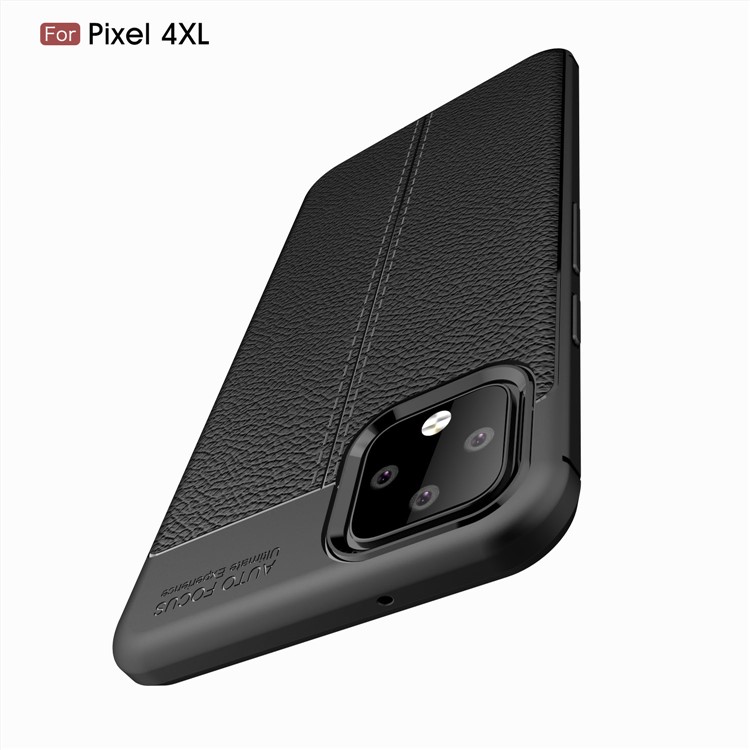 Litchi Texture Soft TPU Back Shell for Google Pixel 4 XL - Black-10