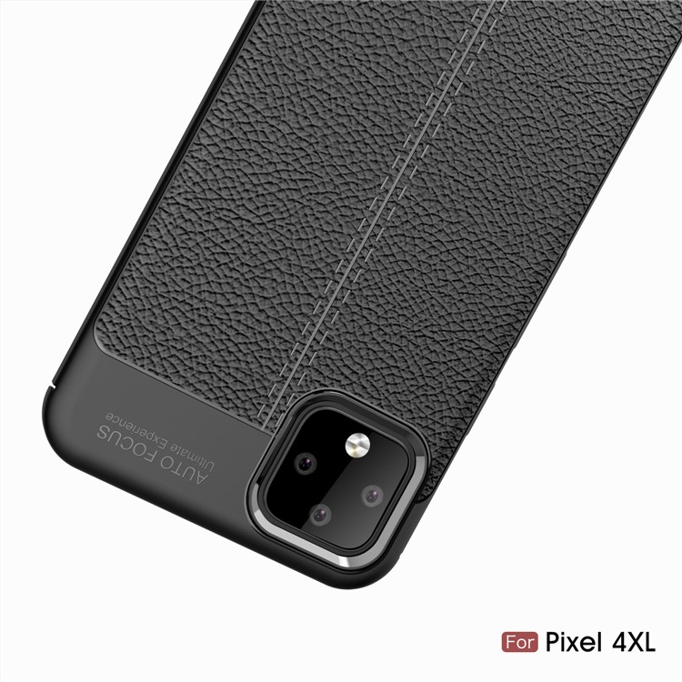 Litchi Texture Soft TPU Back Shell for Google Pixel 4 XL - Black-11