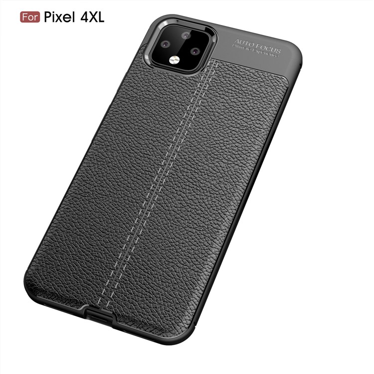 Litchi Texture Soft TPU Back Shell for Google Pixel 4 XL - Black-12