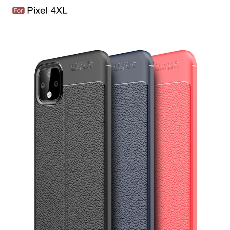 Litchi Texture Soft TPU Back Shell for Google Pixel 4 XL - Black-14