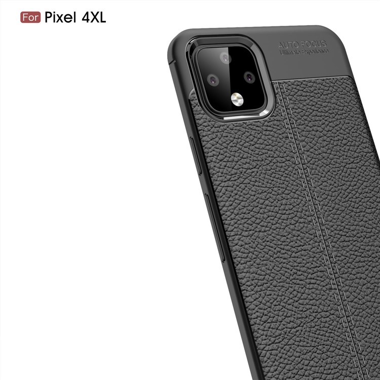 Litchi Texture Soft TPU Back Shell for Google Pixel 4 XL - Black-3