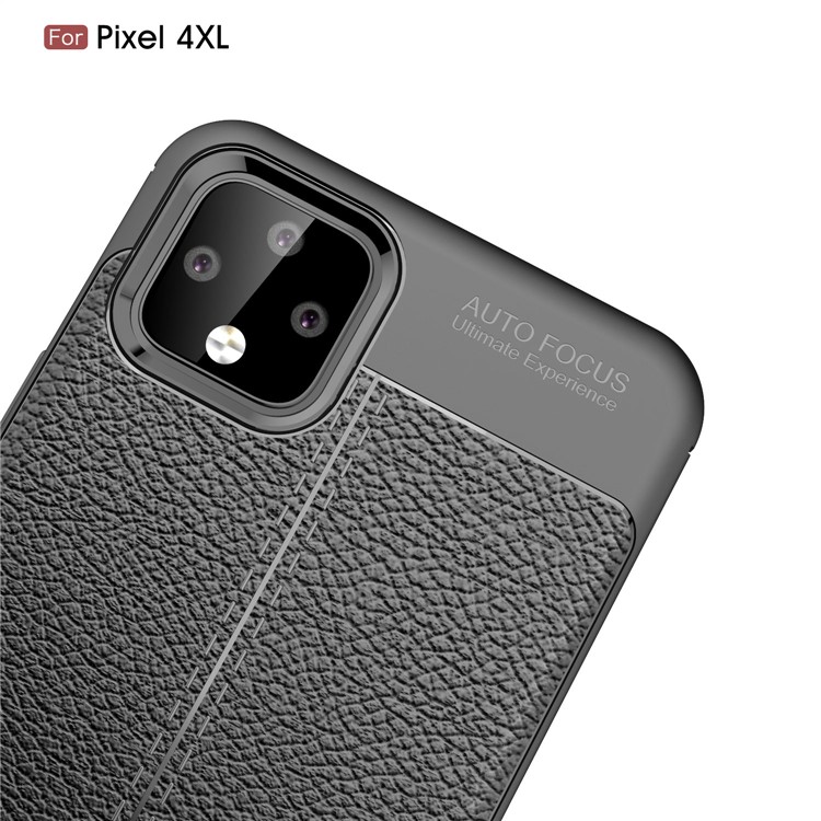 Litchi Texture Soft TPU Back Shell for Google Pixel 4 XL - Black-5