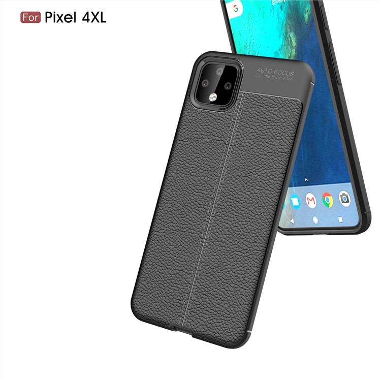 Litchi Texture Soft TPU Back Shell for Google Pixel 4 XL - Black-6