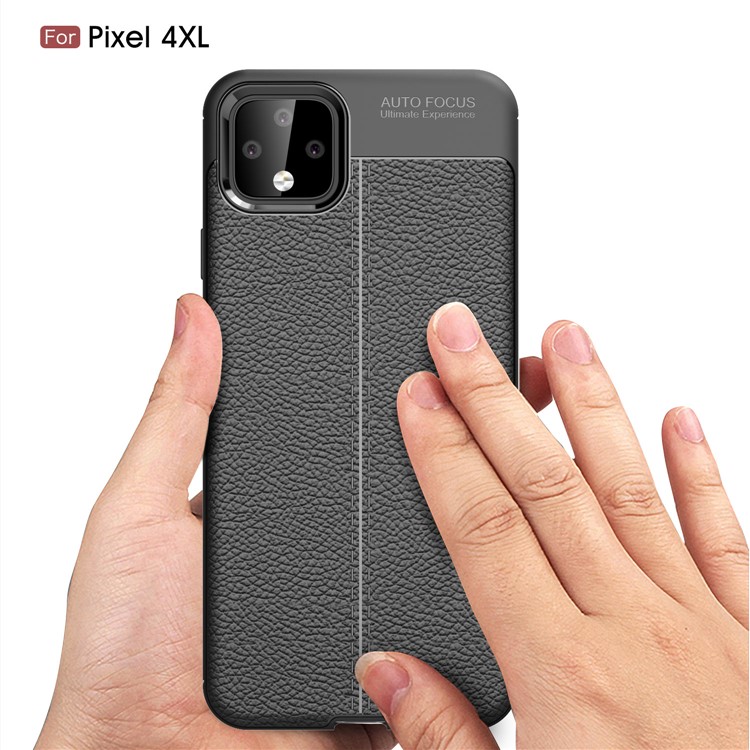 Litchi Texture Soft TPU Back Shell for Google Pixel 4 XL - Black-7