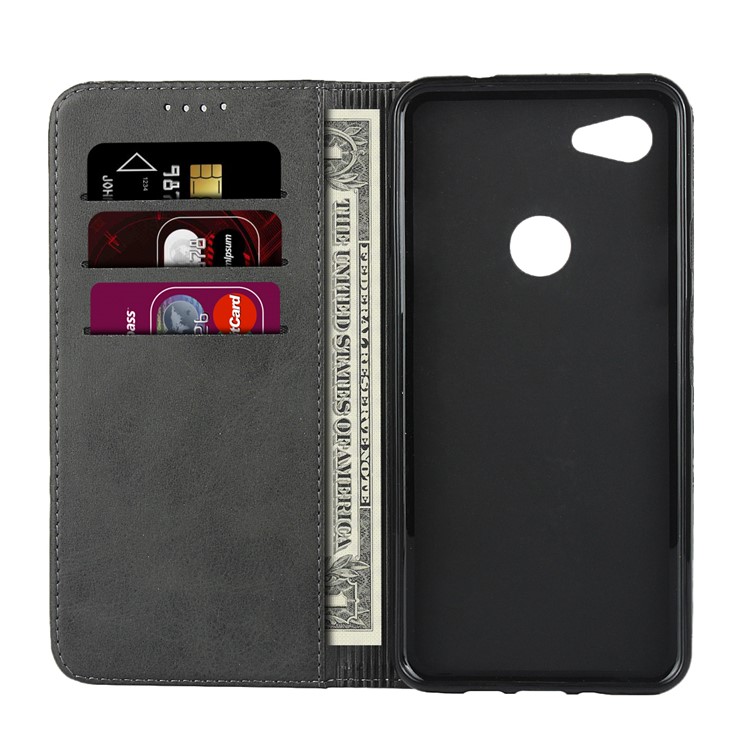 Auto-absorbed Wallet Leather Protection Phone Cover for Google Pixel 3a XL - Black-4