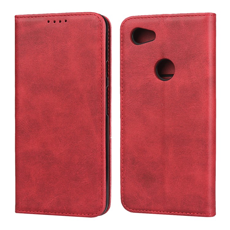 Auto-absorbed Wallet Leather Protection Phone Cover for Google Pixel 3a XL - Red-1