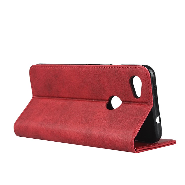 Auto-absorbed Wallet Leather Protection Phone Cover for Google Pixel 3a XL - Red-5