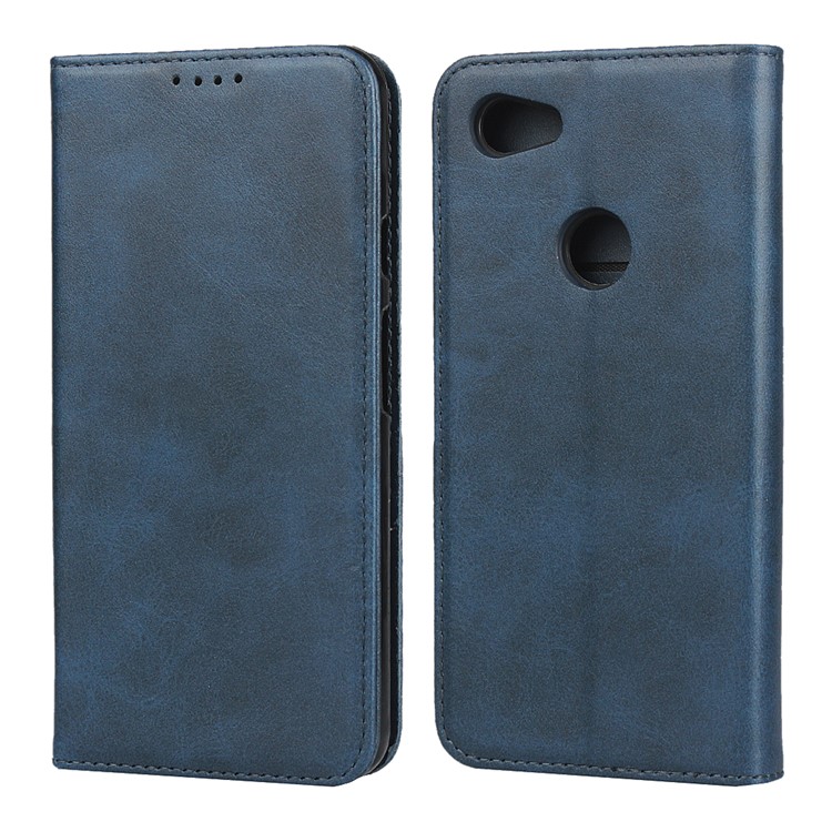 Auto-absorbed Wallet Leather Protection Phone Cover for Google Pixel 3a XL - Blue-1