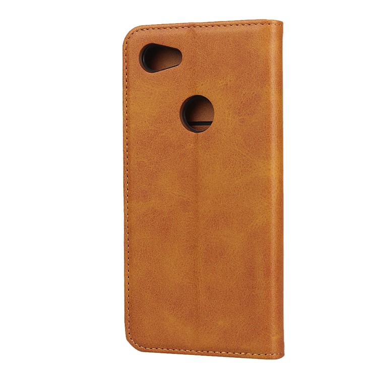 Auto-absorbed Wallet Leather Protection Phone Cover for Google Pixel 3a XL - Brown-3