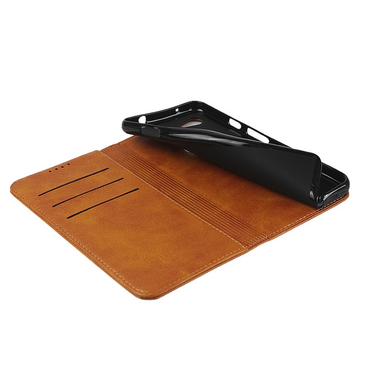 Auto-absorbed Wallet Leather Protection Phone Cover for Google Pixel 3a XL - Brown-6