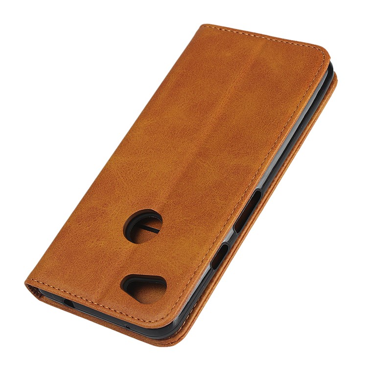 Auto-absorbed Wallet Leather Protection Phone Cover for Google Pixel 3a XL - Brown-7