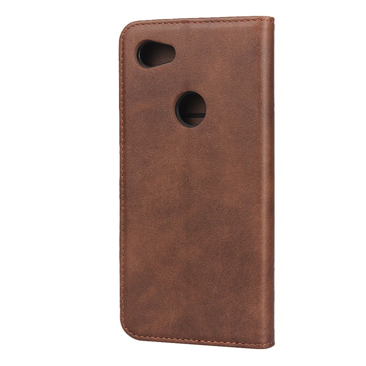 Auto-absorbed Wallet Leather Protection Phone Cover for Google Pixel 3a XL - Coffee-3