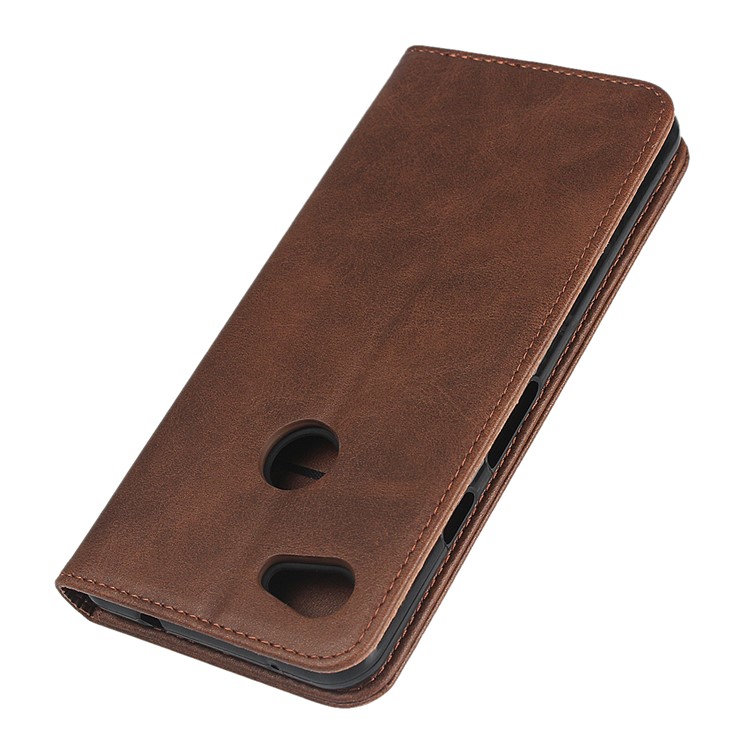Auto-absorbed Wallet Leather Protection Phone Cover for Google Pixel 3a XL - Coffee-7
