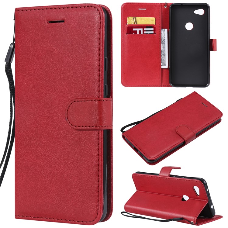 Magnetic Leather Stand Case for Google Pixel 3a XL - Red-1