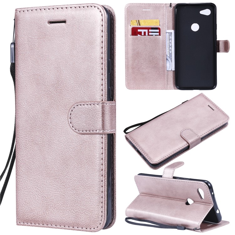 Magnetic Leather Stand Case for Google Pixel 3a XL - Rose Gold-1