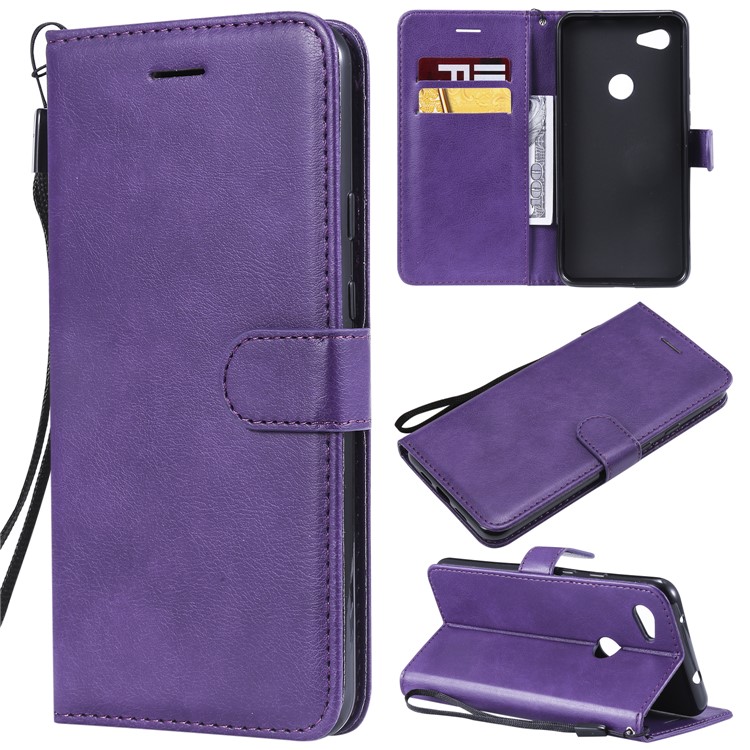 Magnetic Leather Stand Case for Google Pixel 3a XL - Purple-1