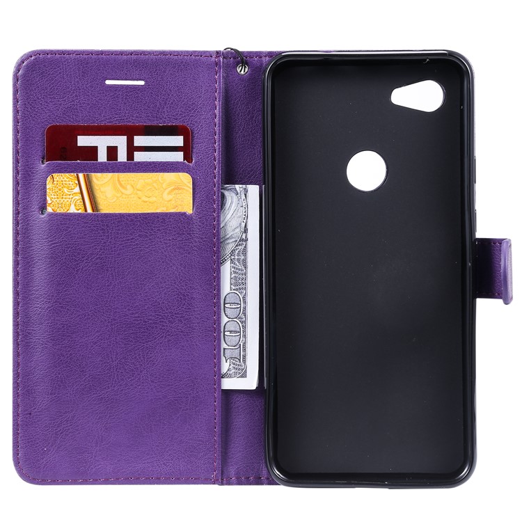Magnetic Leather Stand Case for Google Pixel 3a XL - Purple-4