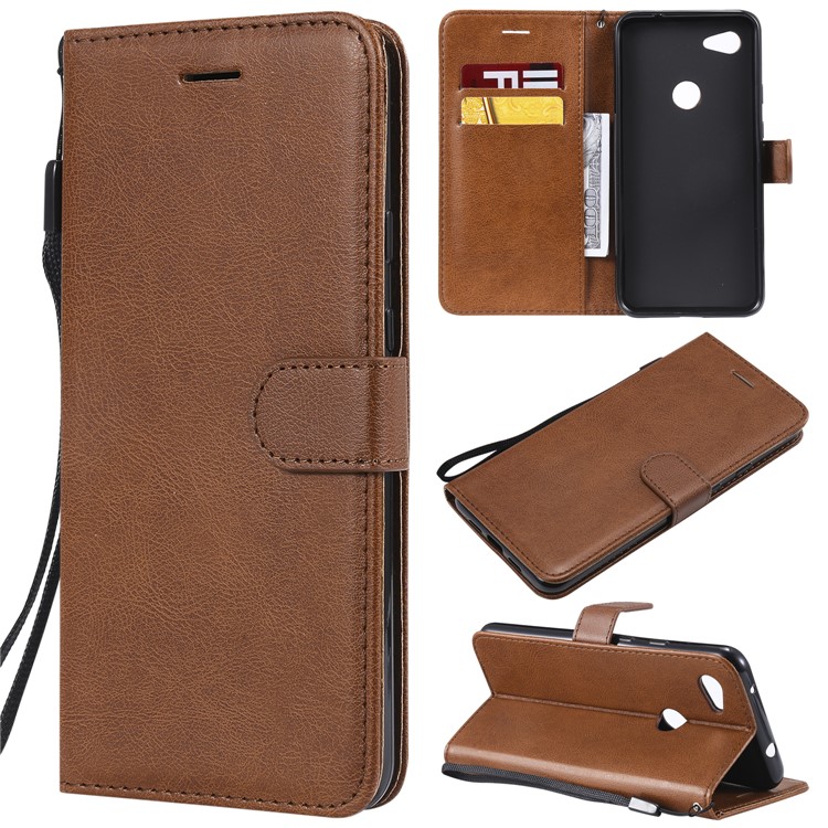 Magnetic Leather Stand Case for Google Pixel 3a XL - Brown-1