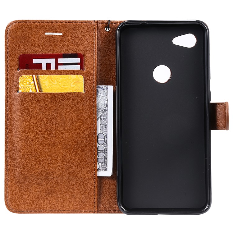 Magnetic Leather Stand Case for Google Pixel 3a XL - Brown-4