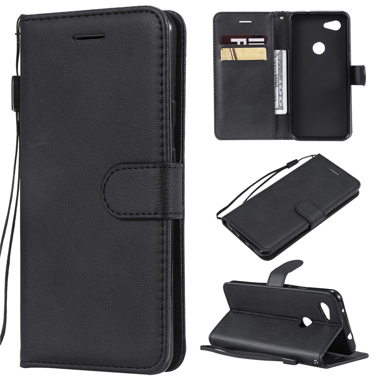 Wallet Leather Cell Phone Case for Google Pixel 3a - Black-1