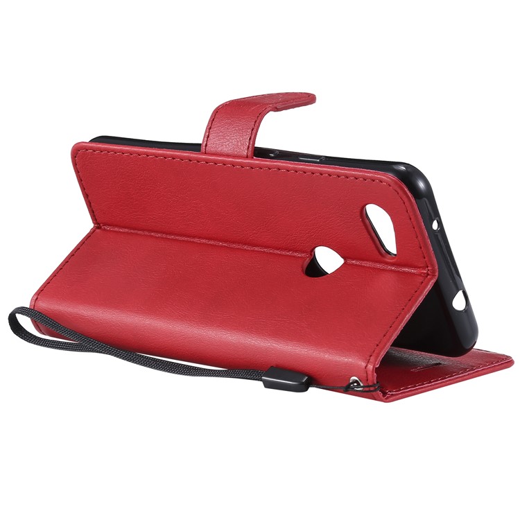 Wallet Leather Cell Phone Case for Google Pixel 3a - Red-5