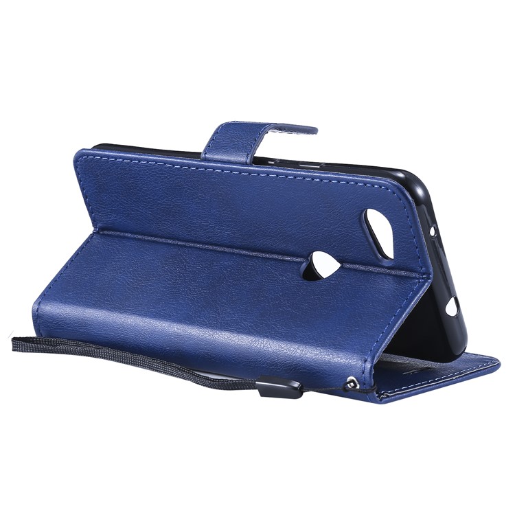 Wallet Leather Cell Phone Case for Google Pixel 3a - Blue-5
