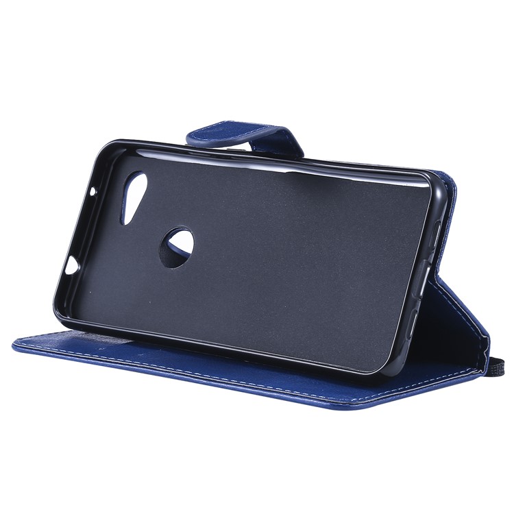 Wallet Leather Cell Phone Case for Google Pixel 3a - Blue-6