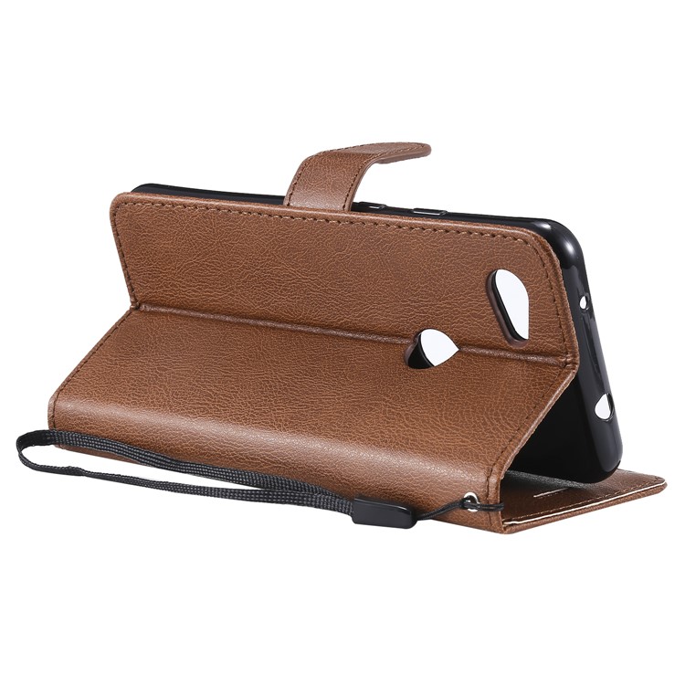 Wallet Leather Cell Phone Case for Google Pixel 3a - Brown-5