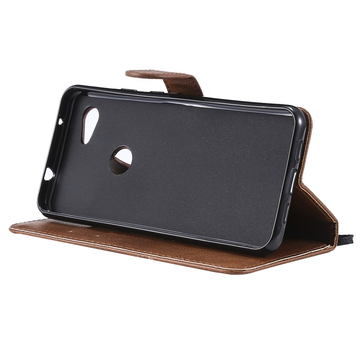 Wallet Leather Cell Phone Case for Google Pixel 3a - Brown-6