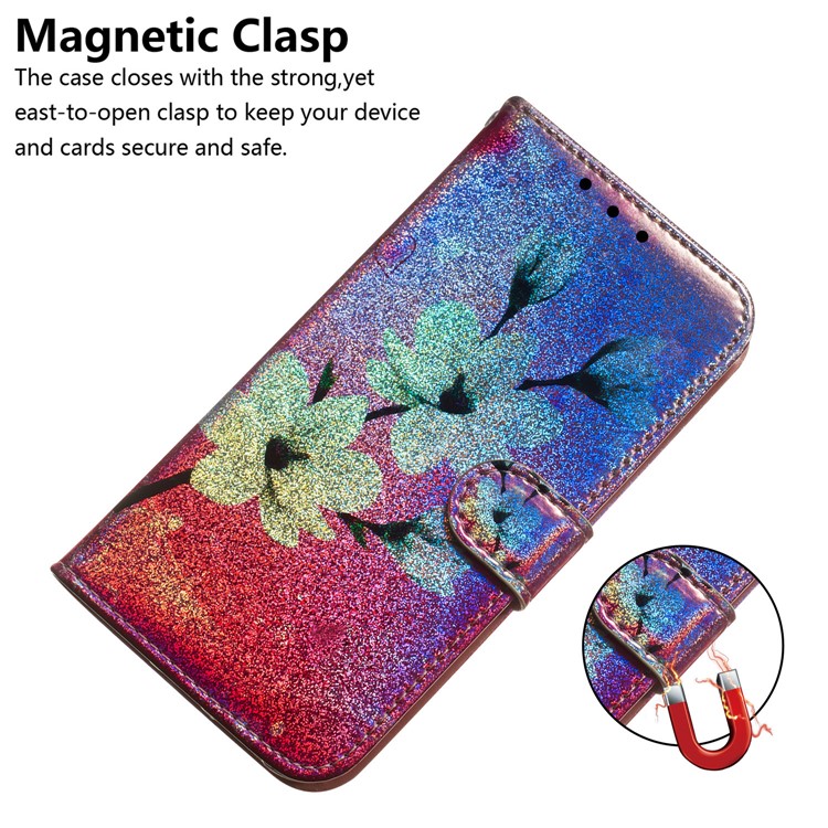 Musterdruck Magnetleder Brieftasche Für Google Pixel 4 XL - Blumen-4