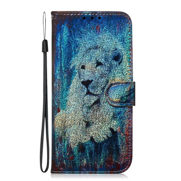 Pattern Printing Magnetic Leather Wallet Case for Google Pixel 4 XL - Lion-2