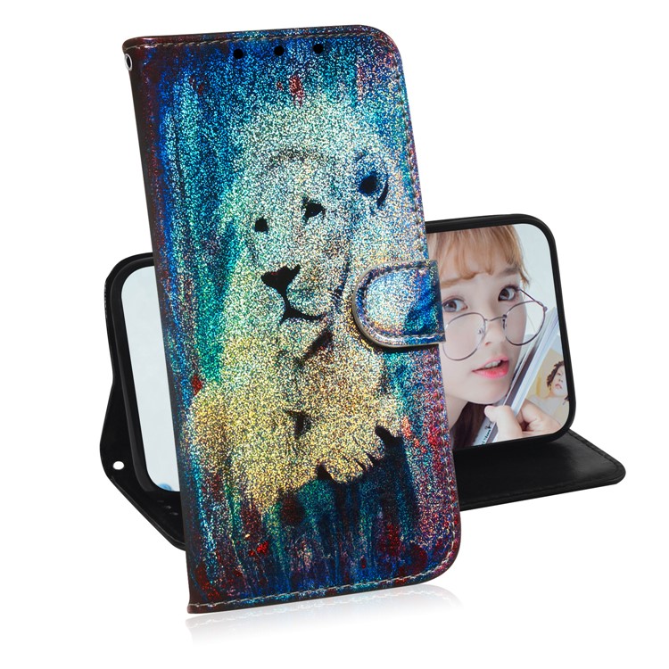 Pattern Printing Magnetic Leather Wallet Case for Google Pixel 4 XL - Lion-7