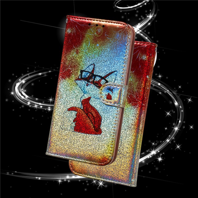Pattern Printing Magnetic Leather Wallet Case for Google Pixel 4 XL - Fox Wearing Glasses-9