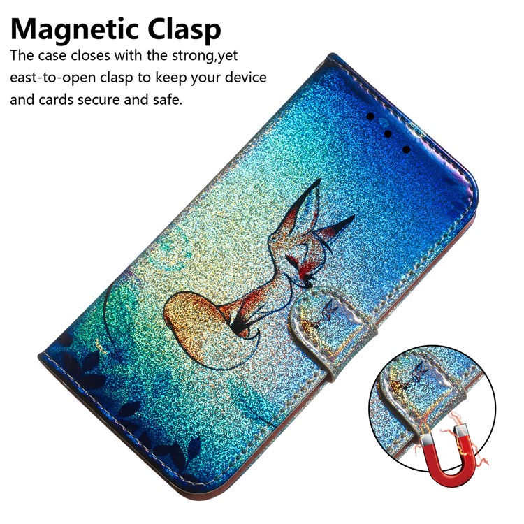 Pattern Printing Magnetic Leather Wallet Case for Google Pixel 4 XL - Fox-4