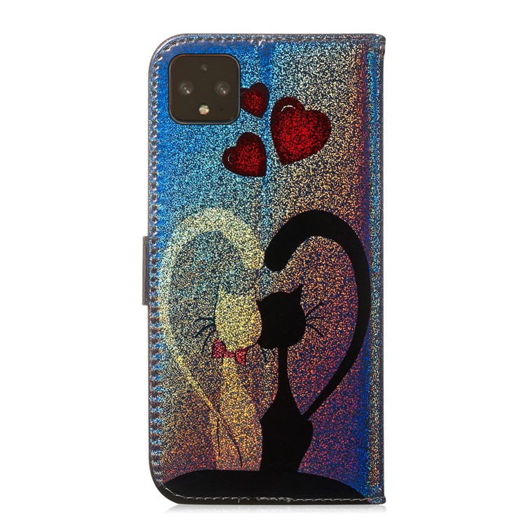 Pattern Printing Magnetic Leather Wallet Case for Google Pixel 4 XL - Cats and Hearts-3