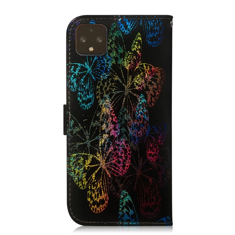 Pattern Printing Cell Phone Leather Wallet Case for Google Pixel 4 - Vivid Butterflies-3