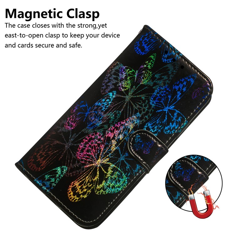 Pattern Printing Cell Phone Leather Wallet Case for Google Pixel 4 - Vivid Butterflies-4