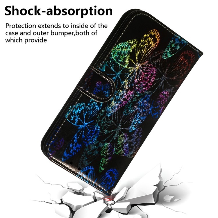 Pattern Printing Cell Phone Leather Wallet Case for Google Pixel 4 - Vivid Butterflies-5