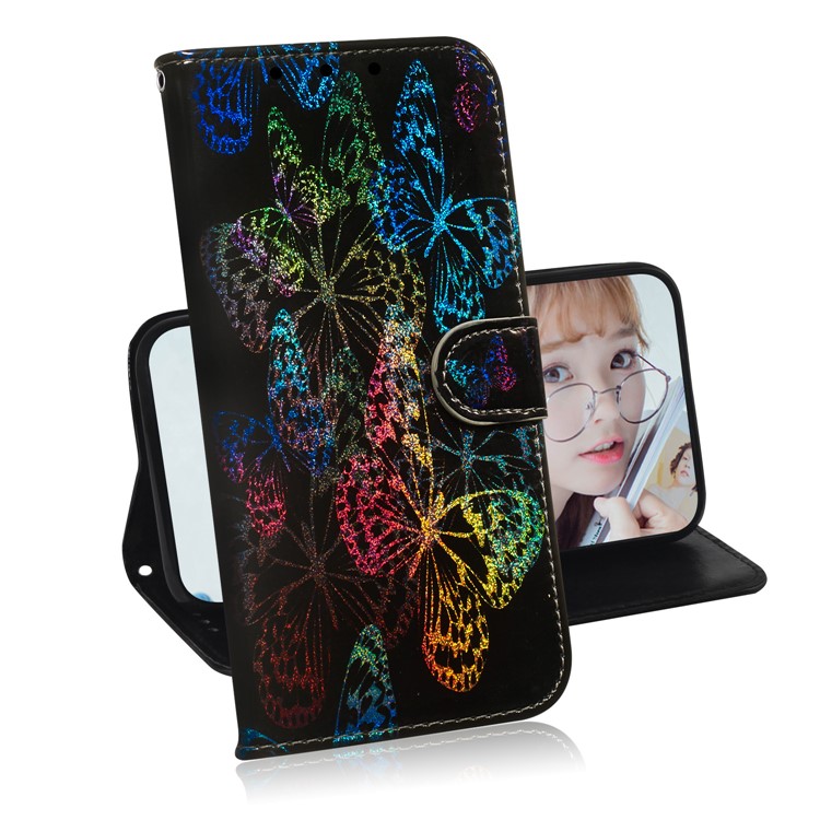 Pattern Printing Cell Phone Leather Wallet Case for Google Pixel 4 - Vivid Butterflies-7