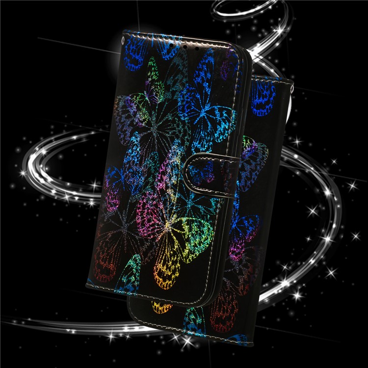 Pattern Printing Cell Phone Leather Wallet Case for Google Pixel 4 - Vivid Butterflies-9