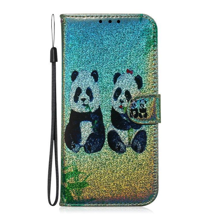 Lederner Mappenkasten Des Musterdruckhandys Für Google Pixel 4 - Pandas-2