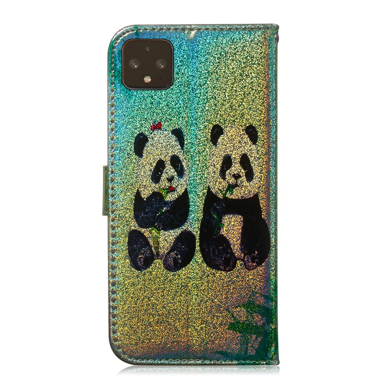 Lederner Mappenkasten Des Musterdruckhandys Für Google Pixel 4 - Pandas-3