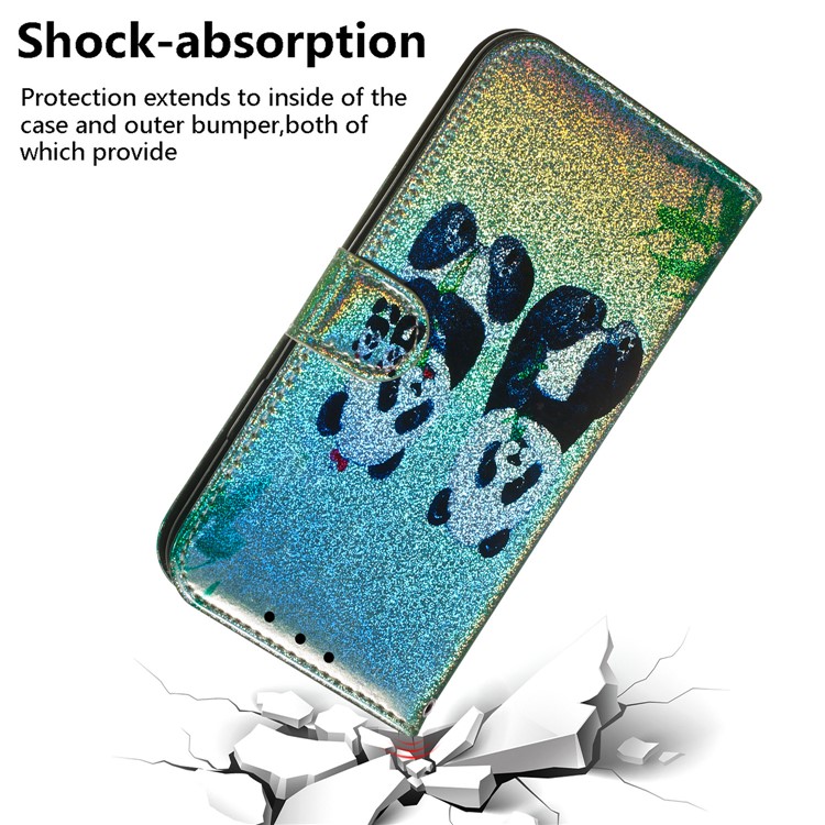 Lederner Mappenkasten Des Musterdruckhandys Für Google Pixel 4 - Pandas-5