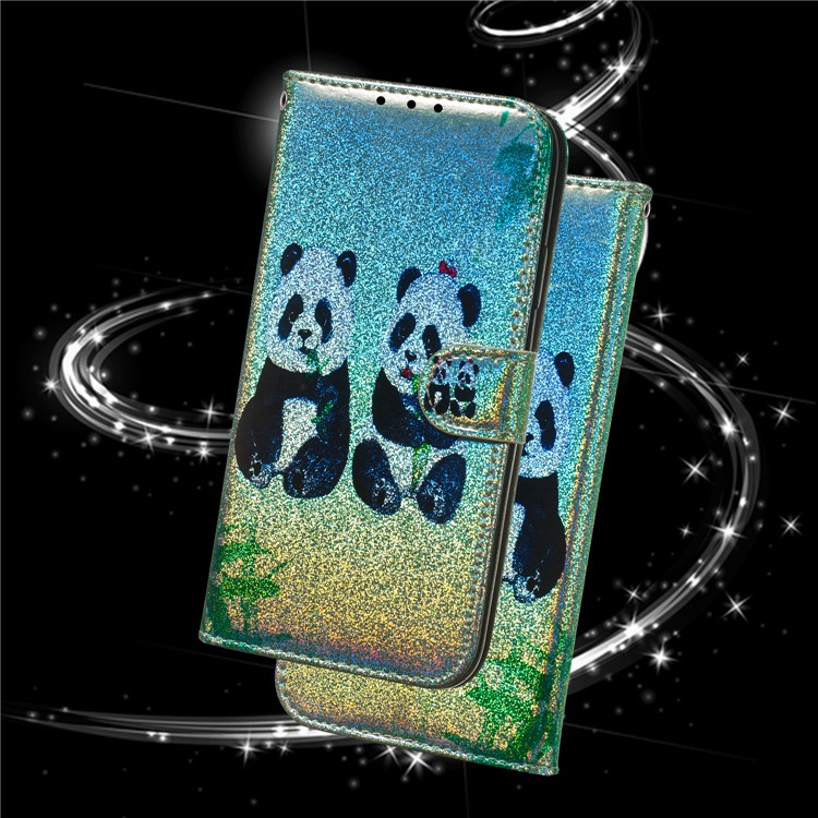 Lederner Mappenkasten Des Musterdruckhandys Für Google Pixel 4 - Pandas-9
