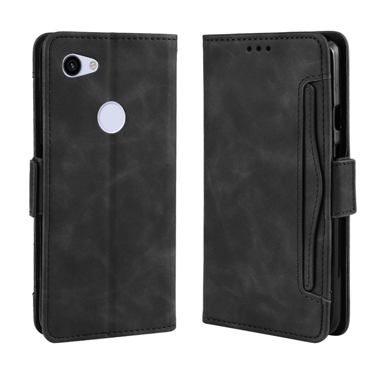 For Google Pixel 3a XL Leather Wallet Cell Casing with Multiple Card Slots - Black-7